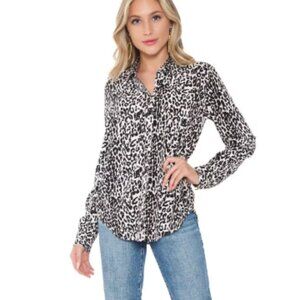 Womens Pistola Elle Animal Print Top Sz Small MSRP $108